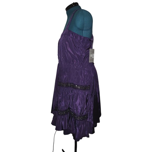 Pretty Angel Purple Corset Lace-Up Beaded WhimsyGoth Dress Indie Sleeze … - Picture 3 of 8
